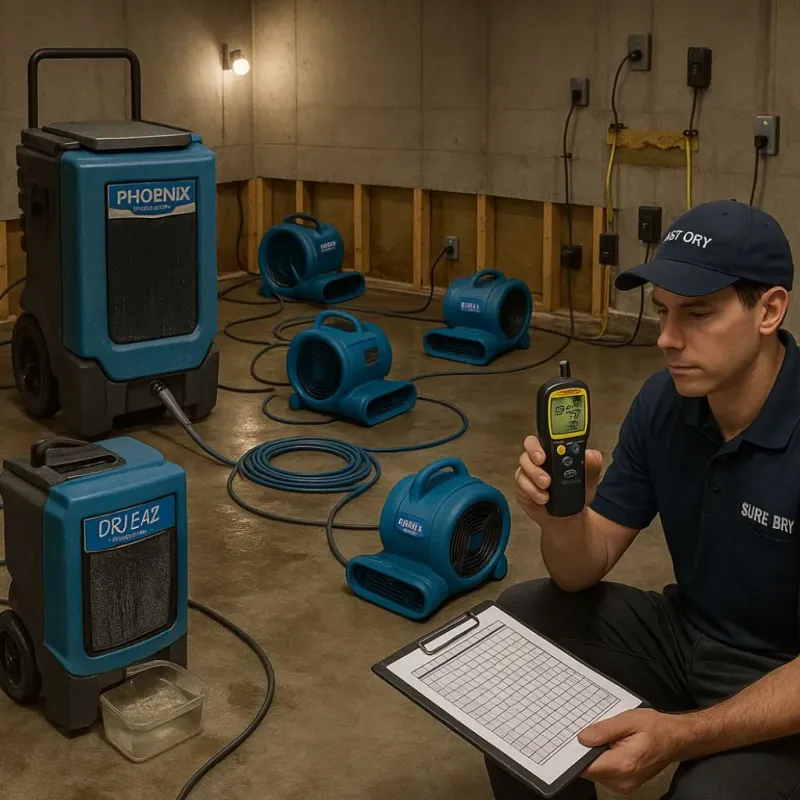 Structural Drying and Dehumidification process in Longbranch, WA